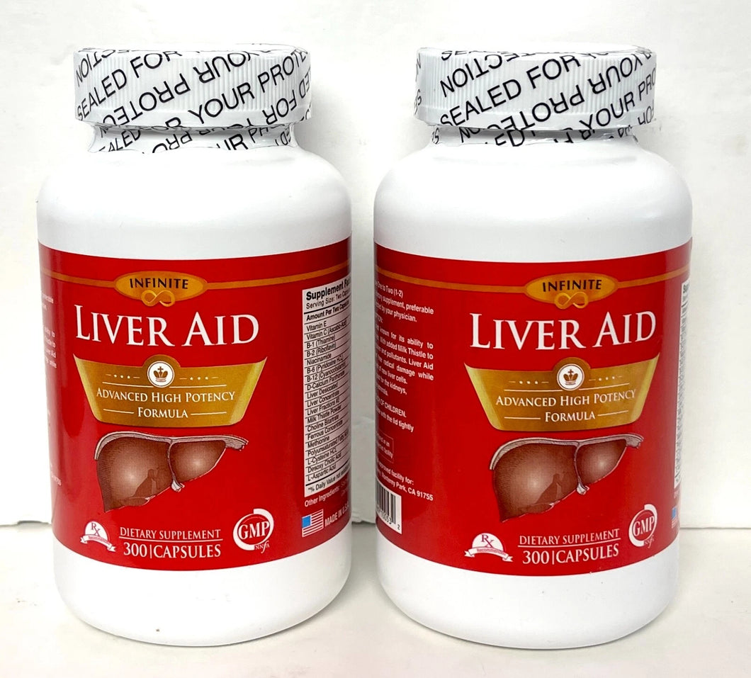 Infinite Liver Aid Advanced high potency Formula 300 Capsules 2 Pack, Exp:12/26
