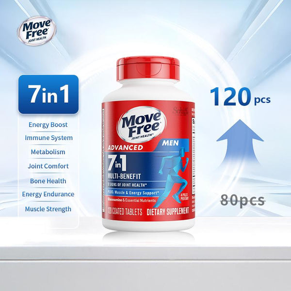 Move Free joint health 7-in-1 Glucosamine Chondroitin Plus Calcium Complex Vitamin Supplements for Men with B-Vitamins + Multi-Glucosamine 120 Pills - Male glucosamine