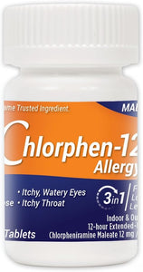 Chlorpheniramine Maleate Extended Release, 12 Mg , 60 Tablets