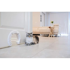 Cat Door Built In Interior Pet Door for Small, Medium, & Large Cats - Cat Doors for Interior Doors - Hole Pass Fits Indoor Hollow Core or Solid Inside Doors - Hidden Kitty Litter Box Cat Furniture