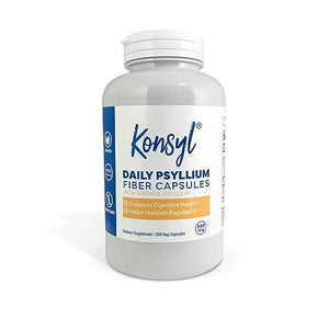 Konsyl Daily Psyllium Fiber Capsules - Contains 1500mg of All-Natural Psyllium Husk Powder per Serving - Supports Digestive Health and Weight Management Goals+ (500 Count (Pack of 1), Unflavored)