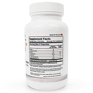 100% Pure Pumpkin Seed Oil - 60 Soft Gels Containing a Rich Nutrient Profile Found in Genuine Whole Foods - Men's Super Comfort Formula - Nutritional Oil Rich in Essential Fatty Acids - 1 Bottle