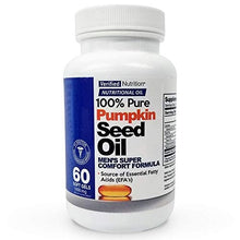 Load image into Gallery viewer, 100% Pure Pumpkin Seed Oil - 60 Soft Gels Containing a Rich Nutrient Profile Found in Genuine Whole Foods - Men&#39;s Super Comfort Formula - Nutritional Oil Rich in Essential Fatty Acids - 1 Bottle