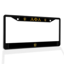 Load image into Gallery viewer, Fastasticdeals Metal Insert License Plate Frame Alpha Phi Alpha Weatherproof Car Accessories Black 2 Holes Solid Insert
