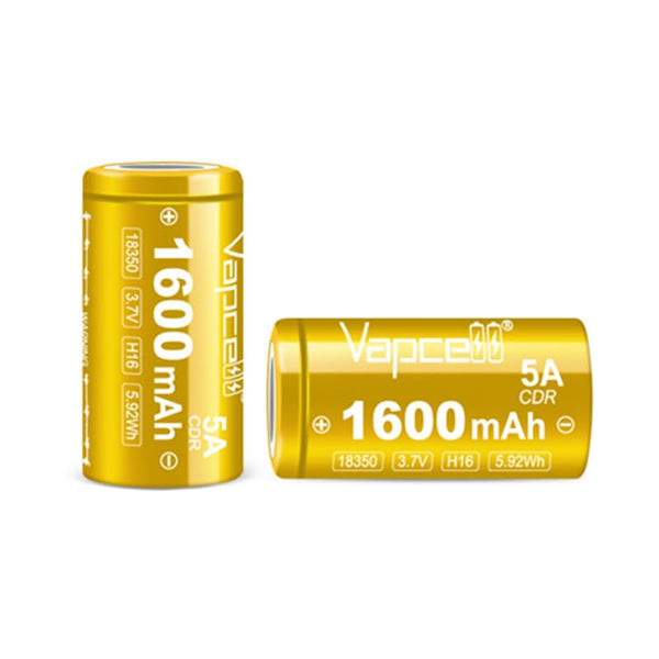 Cecicebb Vapcell IMR 18350 1600mAh 5A Flat top Rechargeable Batteries 2 Pack H16