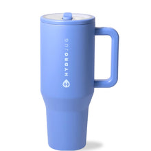 Load image into Gallery viewer, HydroJug Traveler - 32 oz Water Bottle with Handle &amp; Flip Straw - Fits in Cup Holder, Leak Resistant Tumbler-Reusable Insulated Stainless Steel &amp; Rubber Base - Gifts for Women &amp; Men, Light Blue