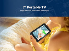 Load image into Gallery viewer, Emerson ET-7000 7&quot; Portable Handheld Digital TV with Built-in Rechargeable Battery, HD Display, Multimedia Playback, USB/SD Card Support, and AC/DC Adapter | Compact TV for Home or Travel