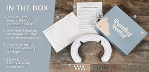 Cat Door Built In Interior Pet Door for Small, Medium, & Large Cats - Cat Doors for Interior Doors - Hole Pass Fits Indoor Hollow Core or Solid Inside Doors - Hidden Kitty Litter Box Cat Furniture