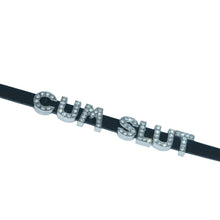 Load image into Gallery viewer, CUM SLUT Rhinestone Choker Necklaces For Wife and Husband,Artifical Crystal Punk PU Leather Collar Chokers For Lover,Gothic Letters Jewelry For Women