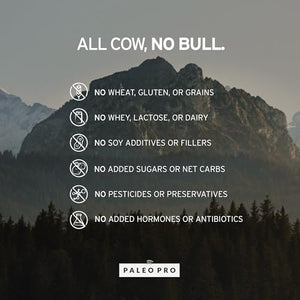 Paleo Pro Beef Protein Powder - Grass Fed Protein Powder Isolate - Pure Animal Based Pastured & Cage-Free | Dairy & Gluten Free, Natural and Clean Proteins for Paleo & Keto - 15 Days Supply (Cacao)