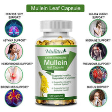 Load image into Gallery viewer, New Mulittea Mullein Leaf Capsules 1000mg Support Lung Cleanse Capsules