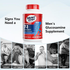 Move Free joint health 7-in-1 Glucosamine Chondroitin Plus Calcium Complex Vitamin Supplements for Men with B-Vitamins + Multi-Glucosamine 120 Pills - Male glucosamine