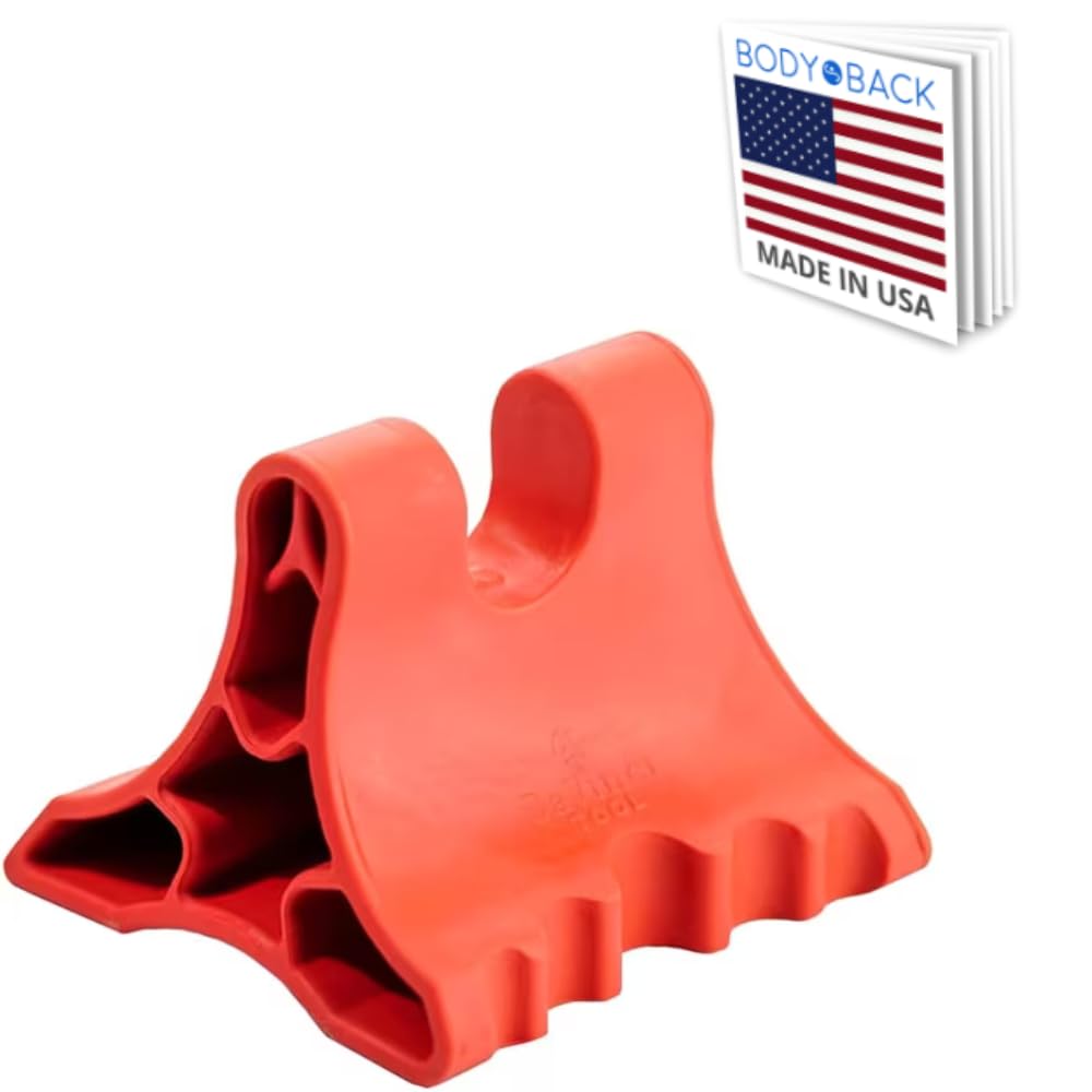 Davinci Tool (Red) -USA Made- Hard Rubber Neck Tension Relief & Pressure Point Massage Tool - Occipital Release Tool - Cervical Traction Device- Suboccipital Release Device - Neck Stretcher