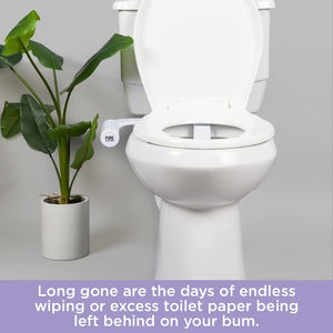 Pure for Men Bidet Toilet Seat Attachment for Home | Dual Self-Cleaning Nozzle (Frontal & Rear Back), Non-Electric Sprayer, Adjustable Water Pressure & Easy to Use | Sleek & Minimalist Design (White)
