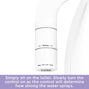 Pure for Men Bidet Toilet Seat Attachment for Home | Dual Self-Cleaning Nozzle (Frontal & Rear Back), Non-Electric Sprayer, Adjustable Water Pressure & Easy to Use | Sleek & Minimalist Design (White)