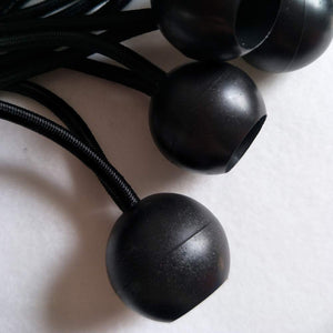Ball Bungee Cords, 20 Packs, 9 Inch Black Tie Down Cords for Tarp, Canopy Shelter, Wall Pipe, UV Resistant