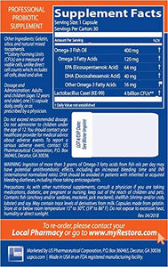 Restora Probiotic Supplement -Immunity Booster-Patented probiotic w|Omega 3, Gut Health Stabilizer Increases Resistance to Infectious Diseases -Calms Inflammation