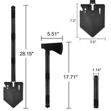 Load image into Gallery viewer, iunio Survival Shovel Multitool with Axe, Camping Shovel Hatchet, Tactical Shovel, Folding with Carrying Bag for Camping, Hiking, Backpacking, Entrenching, Car Emergency