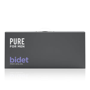 Pure for Men Bidet Toilet Seat Attachment for Home | Dual Self-Cleaning Nozzle (Frontal & Rear Back), Non-Electric Sprayer, Adjustable Water Pressure & Easy to Use | Sleek & Minimalist Design (White)