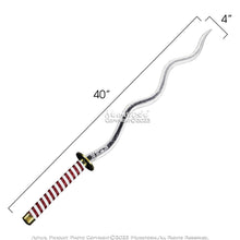 Load image into Gallery viewer, Munetoshi 40” Steel Obanai Iguro Nichirin Katana Serpent Kris Samurai Sword Demon Blk