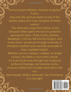 THE Complete Ethiopian Bible in English [Large Print]: Complete Apocrypha with Tobit,Enoch, Jubilees,Meqabyan,3-4 Ezra,Bel and the Dragon,and Other ... for Scholars and Spiritual Enthusiasts