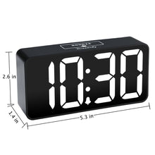 Load image into Gallery viewer, DreamSky Small Digital Alarm Clock for Bederoom, Large Big Numbers Display with Dimmer for Living Room, Electric Bedside Desk Clock with USB Charging Port, Adjustable Volume, USB-C Adapter Powered