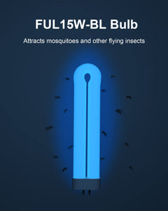 Bug Zapper Light Bulb Replacement for 15W Bug Zapper with 4-Pin Base, Ful 15W-BL U Shaped Twin Tube Bulb for Outdoor Mosquito Zapper, 1 Pack