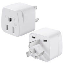 Load image into Gallery viewer, 2 Pack US to Argentina Australia China Travel Plug Adapter, Type I 3 Pin Grounded Wall Plug Wall Outlet Power Adapter for Argentina Australian,New Zealandand More (Type I - White)
