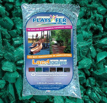 Load image into Gallery viewer, Playsafer Rubber Mulch Nuggets Protective Flooring for Playgrounds, Swing-Sets, Play Areas, and Landscaping (40 LBS - 1.55 CU. FT., Green)