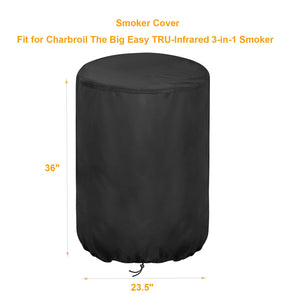 Aidetech Smoker Cover Fit for Charbroil The Big Easy TRU-Infrared 3-in-1 Smoker, Waterproof Grill Cover Outdoor Smoker Covers (23" D x 23.5" W x 36" H)