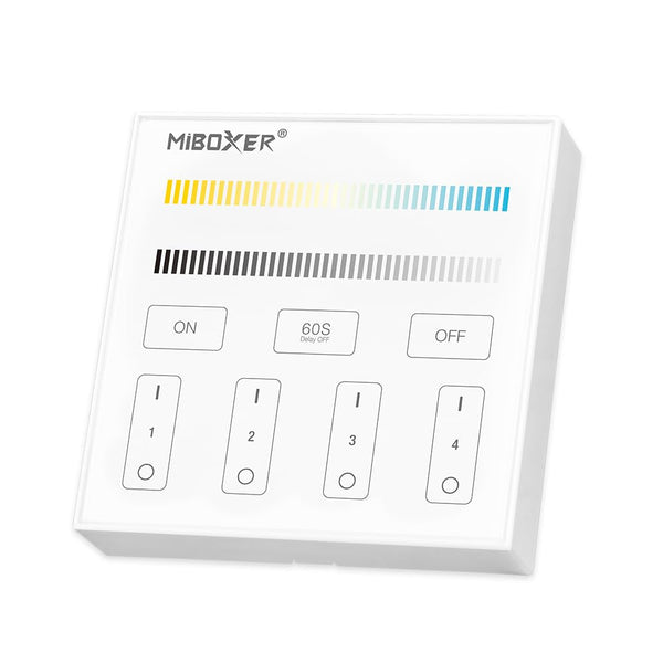 Miboxer B2 4-Zone Panel Remote(Color Temperature) Battery Powered Free Installation Without Wiring Magnetic Holder