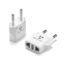 Load image into Gallery viewer, United States to Indonesia/Bali Travel Power Adapter to Connect North American Electrical Plugs to Indonesian Outlets for Cell Phones, Tablets, eReaders, and More (2-Pack, White)