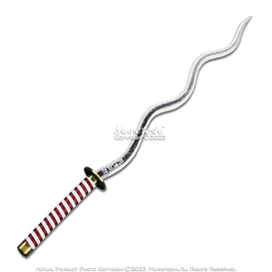 Munetoshi 40” Steel Obanai Iguro Nichirin Katana Serpent Kris Samurai Sword Demon Blk