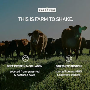 Paleo Pro Beef Protein Powder - Grass Fed Protein Powder Isolate - Pure Animal Based Pastured & Cage-Free | Dairy & Gluten Free, Natural and Clean Proteins for Paleo & Keto - 15 Days Supply (Cacao)