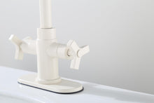 Load image into Gallery viewer, Derengge Bathroom Faucet,Two-Handle Bathroom Sink Faucet with Water Supply Line,1 Hole or 3 Hole Lavatory Vantity Faucet with Deck Plate, with Pop-up Drain,Warm White Finished,F-0081-WW