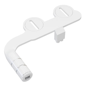 Pure for Men Bidet Toilet Seat Attachment for Home | Dual Self-Cleaning Nozzle (Frontal & Rear Back), Non-Electric Sprayer, Adjustable Water Pressure & Easy to Use | Sleek & Minimalist Design (White)