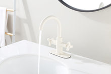 Load image into Gallery viewer, Derengge Bathroom Faucet,Two-Handle Bathroom Sink Faucet with Water Supply Line,1 Hole or 3 Hole Lavatory Vantity Faucet with Deck Plate, with Pop-up Drain,Warm White Finished,F-0081-WW