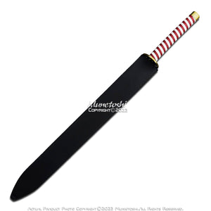 Munetoshi 40” Steel Obanai Iguro Nichirin Katana Serpent Kris Samurai Sword Demon Blk