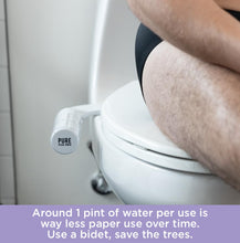 Load image into Gallery viewer, Pure for Men Bidet Toilet Seat Attachment for Home | Dual Self-Cleaning Nozzle (Frontal &amp; Rear Back), Non-Electric Sprayer, Adjustable Water Pressure &amp; Easy to Use | Sleek &amp; Minimalist Design (White)