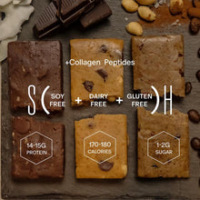 Load image into Gallery viewer, Stars + Honey Signature Protein Bar Tasting Set, Chocolate Peanut, All-Natural with Collagen, Gluten-Free, Dairy-Free, Soy-Free - 12 Pack