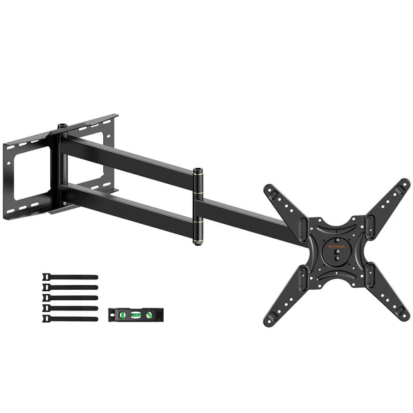 WHYFONE 48'' Extension Long Arm TV Wall Mount Heavy Duty, Landscape to Portrait Full Motion TV Mount Vertical for 26''-65'' Screens, VESA 400x400mm,16''Wood Stud/Concrete/Brick Wall
