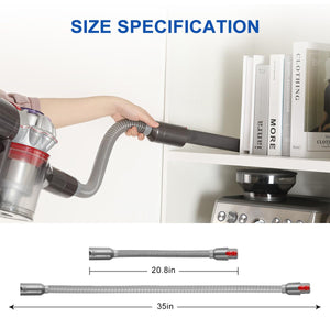 LANMU Upgraded Extension Hose with Electrical Connection Compatible with Dyson V7 V8 V10 V11 Cordless Vacuum Motorized & Non-motorized Attachments, 35" Vacuum Hose and Trigger Lock Accessories