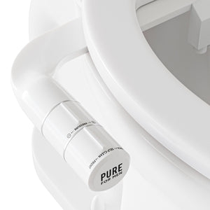 Pure for Men Bidet Toilet Seat Attachment for Home | Dual Self-Cleaning Nozzle (Frontal & Rear Back), Non-Electric Sprayer, Adjustable Water Pressure & Easy to Use | Sleek & Minimalist Design (White)