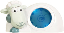 Load image into Gallery viewer, Zazu Kids Sam Sleep Trainer Alarm Clock and Night Light - Blue and Grey Sheep Toy