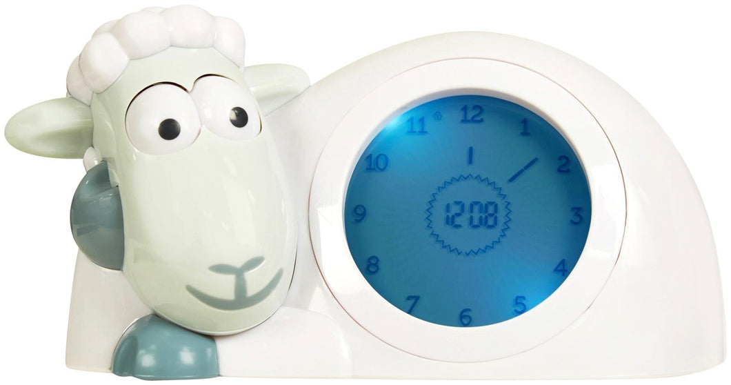 Zazu Kids Sam Sleep Trainer Alarm Clock and Night Light - Blue and Grey Sheep Toy
