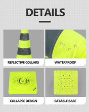Load image into Gallery viewer, BATTIFE [4 Pack] 28 Inch Collapsible Traffic Cones, Lime Green Safety Cones, Pop-up Cones with Reflective Collar, for Driving Practice,Road Parking (Green)