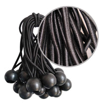 Load image into Gallery viewer, Ball Bungee Cords, 50 Packs, 6Inch Black Tie Down Cords for Tarp, Canopy Shelter, Wall Pipe, UV Resistant