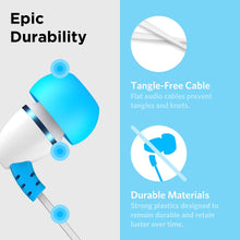 Load image into Gallery viewer, LilGadgets Kids Earbuds Wired for School - Safe &amp; Comfortable, Volume Limited, Wired in Kids Ear Buds with an in-Line Microphone, Travel Case, and Splitter - Blue