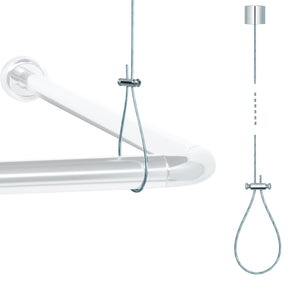 Libaro Ceiling Mounted Shower Curtain Rod Support – Adjustable 60″ Ceiling Suspension Holder for Curved, L-Shaped & Straight Shower Rods, Sturdy Rustproof Stainless Steel Support (Prevents Sagging)