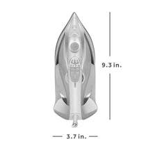 Load image into Gallery viewer, Sunbeam Turbo Steam Iron, 1700 Watt, Nonstick Ceramic Soleplate, Horizontal or Vertical Shot of Steam, Quick Heating, 3-Way Auto-Off, White and Chrome,9.3&quot;L x 3.7&quot;W